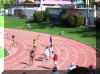 Sophia Treakle, (yellow speedsuit) 400M H Prelims JO National Meet 2007 Sacramento CA