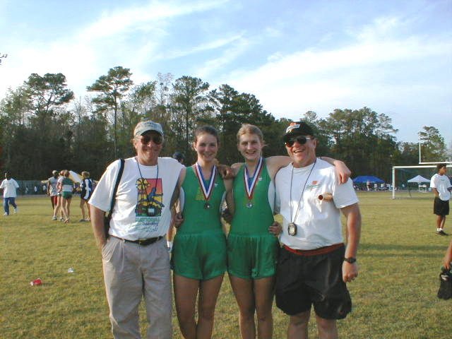 Coach Pantas, Ginger Jordan, Diana Manee, Coach Abromitis, 2000 Charleston Outback.www.greathurdlers.com